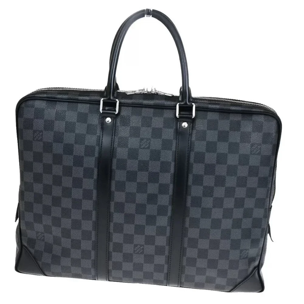 LOUIS VUITTON Porte Documents Voyage Briefcase Hand Bag Graphite